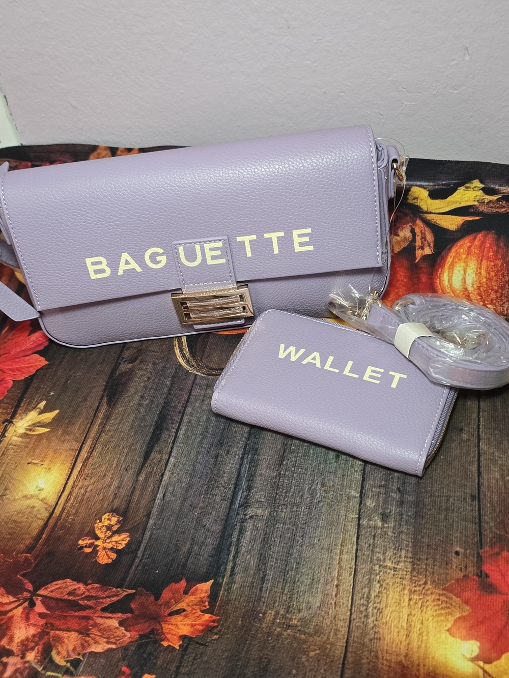 Crossbody Bag and Wallet Set - Lavender